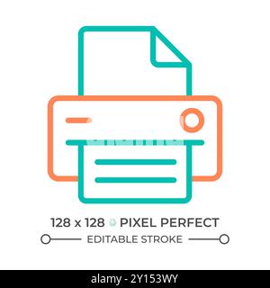 Printer two color line icon Stock Vector