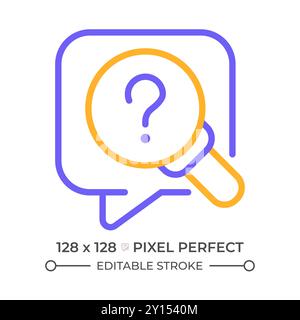 Research question two color line icon Stock Vector