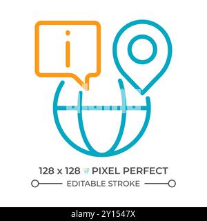Tour guide two color line icon Stock Vector