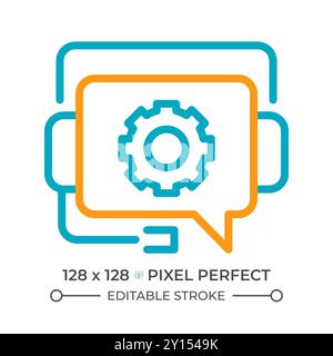 Technical support two color line icon Stock Vector