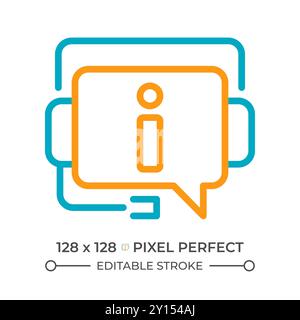 Customer support two color line icon Stock Vector