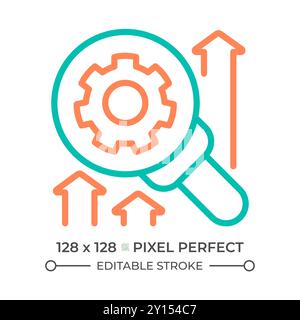 Research and development two color line icon Stock Vector