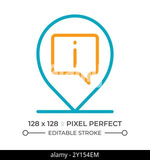 Info pin two color line icon Stock Vector