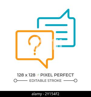 Customer inquiry two color line icon Stock Vector