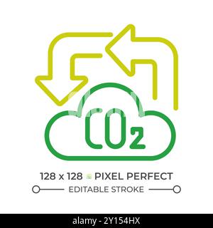 Carbon cycle two color line icon Stock Vector