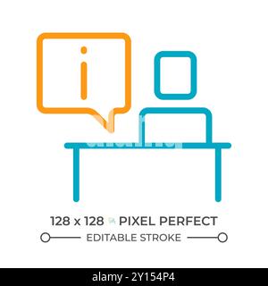 Information desk two color line icon Stock Vector