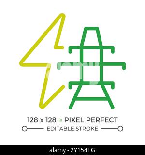 Power line two color line icon Stock Vector