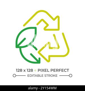 Recycling two color line icon Stock Vector