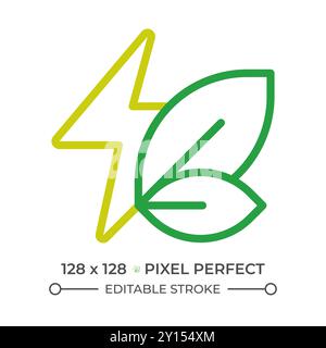 Sustainable energy two color line icon Stock Vector