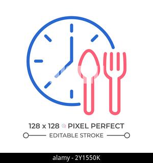 Lunchtime two color line icon Stock Vector