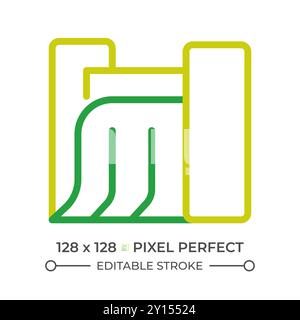 Hydroelectric station two color line icon Stock Vector