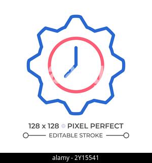 Time management two color line icon Stock Vector