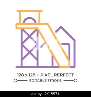Coal mine two color line icon Stock Vector