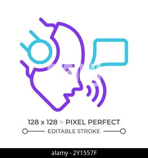 AI speaks two color line icon Stock Vector