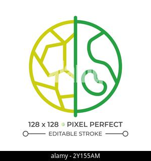 Environmental degradation two color line icon Stock Vector