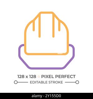 Hard hat two color line icon Stock Vector