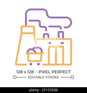 Fuel power plant two color line icon Stock Vector