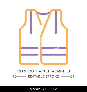 Reflective vest two color line icon Stock Vector