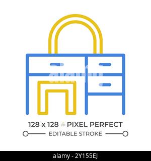 Dressing table two color line icon Stock Vector