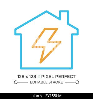 Electricity two color line icon Stock Vector