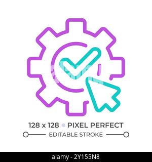 Apply settings two color line icon Stock Vector