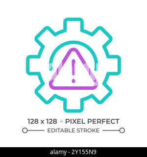 Setup error two color line icon Stock Vector
