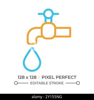 Water supply two color line icon Stock Vector