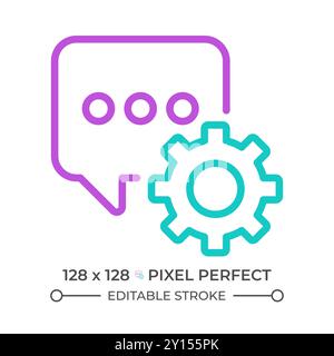 Message settings two color line icon Stock Vector