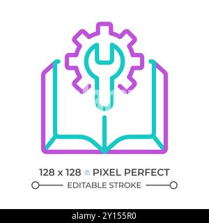 Manual two color line icon Stock Vector