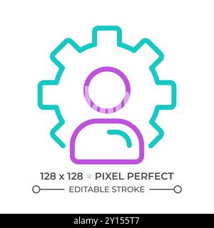 Account settings two color line icon Stock Vector