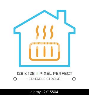 Central heating two color line icon Stock Vector