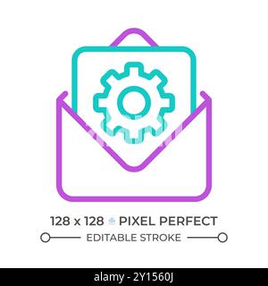 Email settings two color line icon Stock Vector