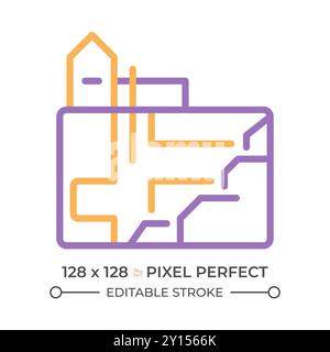 Underground mining two color line icon Stock Vector