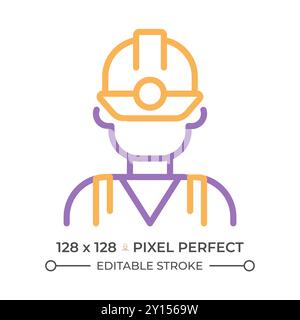 Miner two color line icon Stock Vector