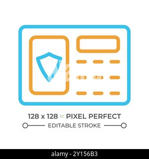 Security alarm two color line icon Stock Vector