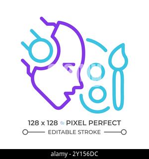 AI creates two color line icon Stock Vector