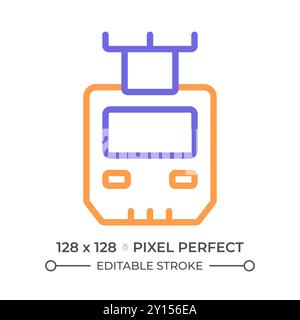 Suspended monorail two color line icon Stock Vector