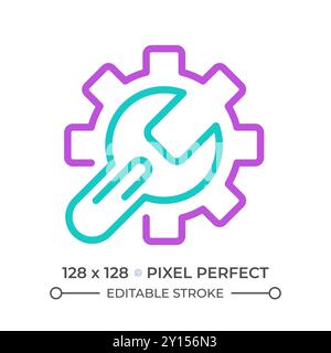 Setup two color line icon Stock Vector