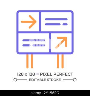 Directional sign two color line icon Stock Vector