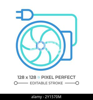 Inline duct fan two color line icon Stock Vector