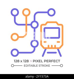 Metro map two color line icon Stock Vector