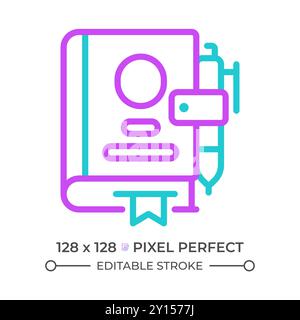 Diary two color line icon Stock Vector