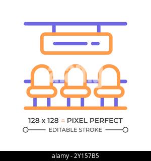 Waiting hall two color line icon Stock Vector