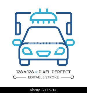 Car washing service two color line icon Stock Vector