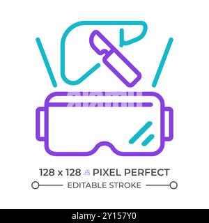 VR surgery two color line icon Stock Vector