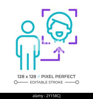 Virtual avatar two color line icon Stock Vector