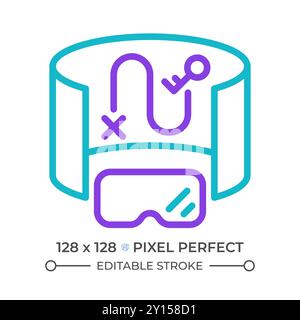 VR quest two color line icon Stock Vector