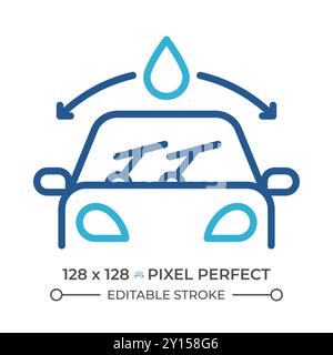 Car windshield wipers two color line icon Stock Vector