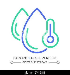 Water temperature two color line icon Stock Vector