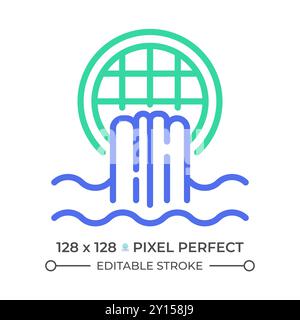 Storm drain two color line icon Stock Vector
